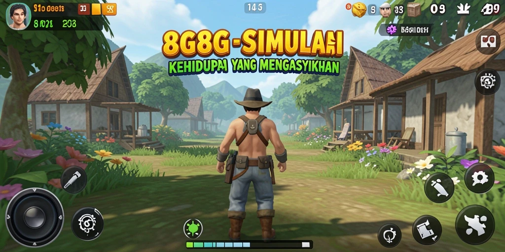 Screenshot gameplay 8G8G menampilkan interaksi simulasi yang menarik.