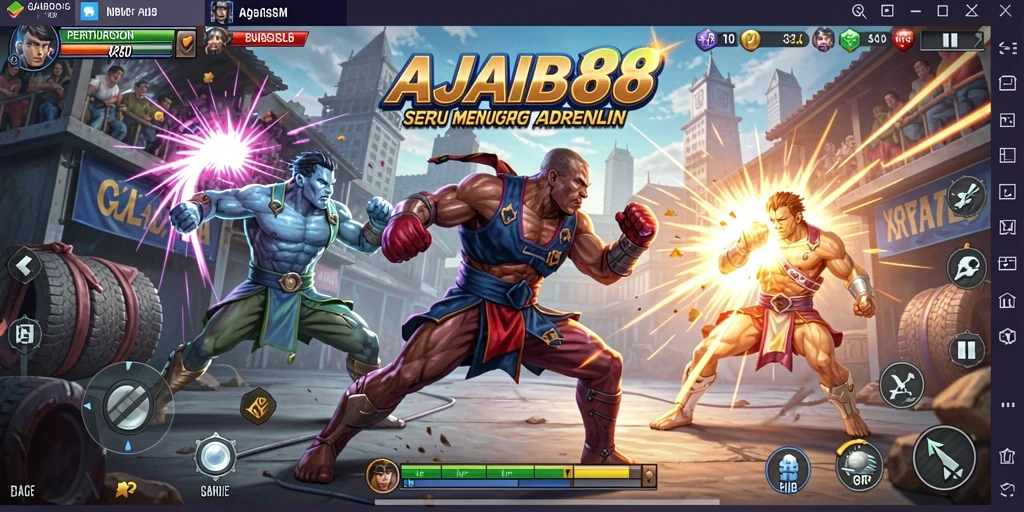 Tampilan screenshot utama AJAIB88 menampilkan pertarungan yang seru dan dinamis.