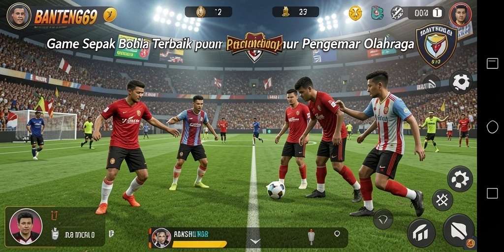 Tampilan gameplay BANTENG69 dengan grafik sepak bola yang memukau.