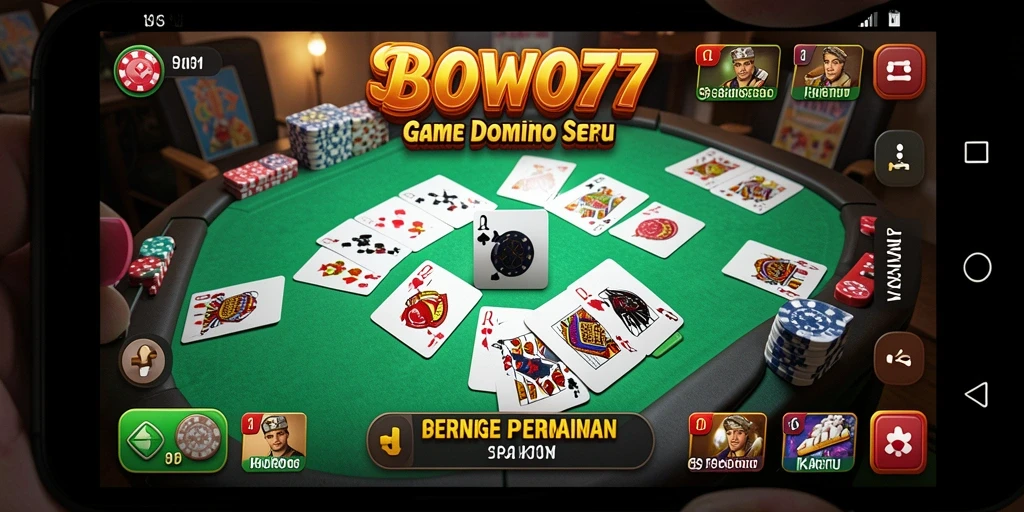 Tampilan gameplay seru di BOWO77 dengan pemain yang bersaing dalam permainan Domino.