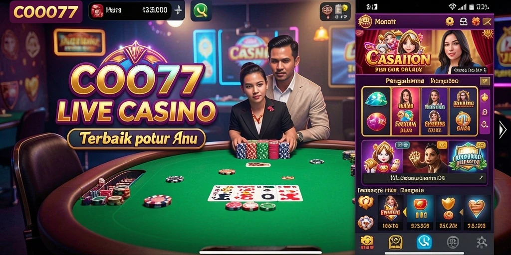 Tampilan permainan Live Casino yang menegangkan dan interaktif di COO77.