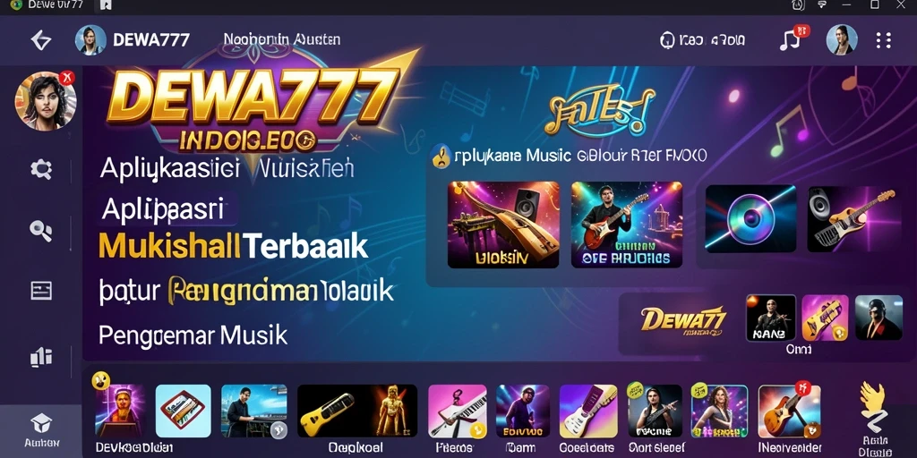 Tampilan menarik dari layar utama DEWA777 yang menampilkan koleksi musik.
