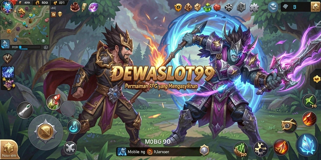 Tampilan gameplay seru DEWASLOT99 dengan karakter dan pertempuran.