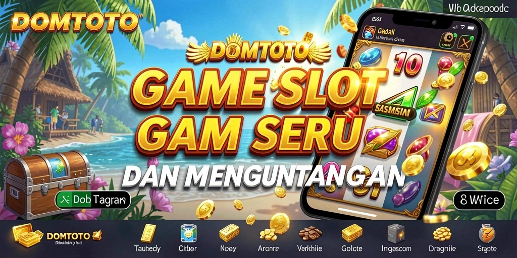 Gambaran gameplay utama DOMTOTO menunjukkan mesin Slot yang menawan.