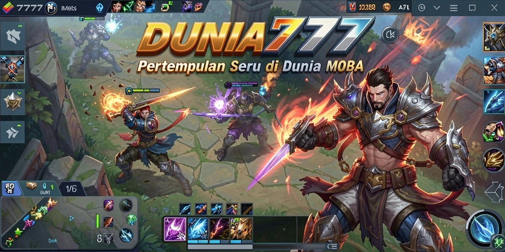 Tangkapan layar gameplay DUNIA777 dengan aksi pertarungan yang intens.