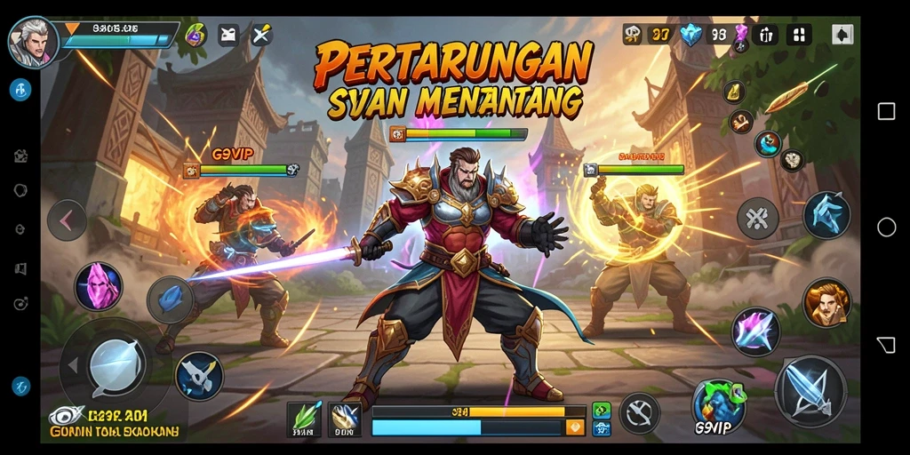 Tampilan gameplay G9VIP memperlihatkan pertempuran strategi yang mendebarkan.