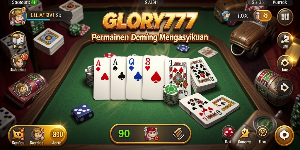 Tampilan gameplay seru di GLORY777 dengan Domino.