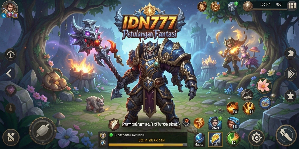 Tampilan gameplay menakjubkan dari IDN777 yang menampilkan pertempuran epik RPG.