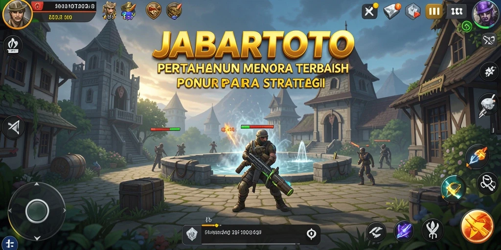 Screenshot gameplay JABARTOTO yang menampilkan momen pertahanan menara.