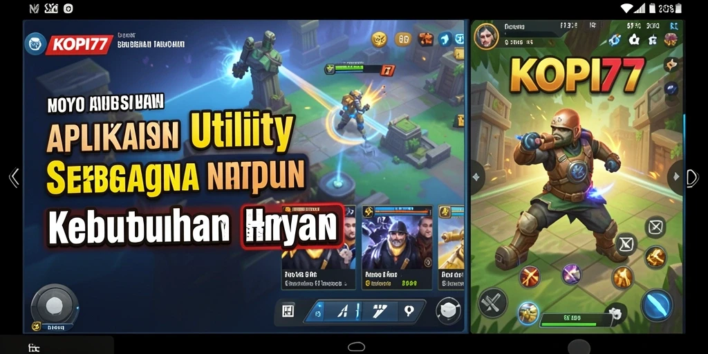Tampilan antarmuka KOPI77 dengan fitur-fitur Utility yang menarik.