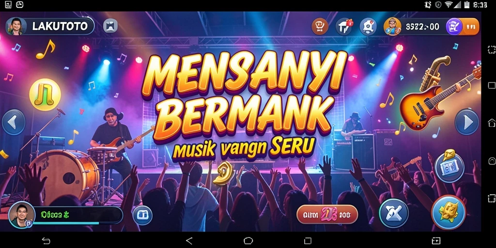 Tampilan seru gameplay LAKUTOTO saat bernyanyi karaoke.