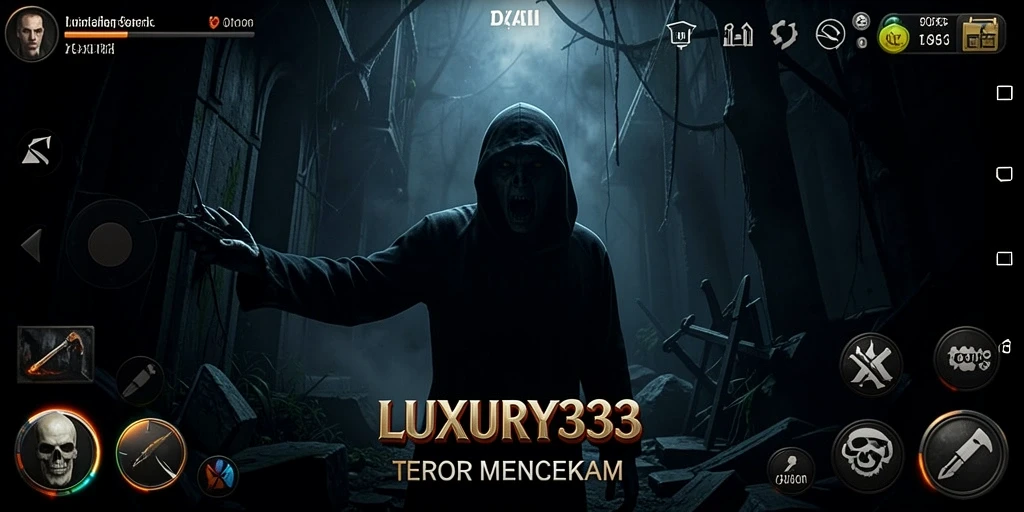 Tangkapan layar gameplay LUXURY333 dengan suasana Horror yang mendebarkan.