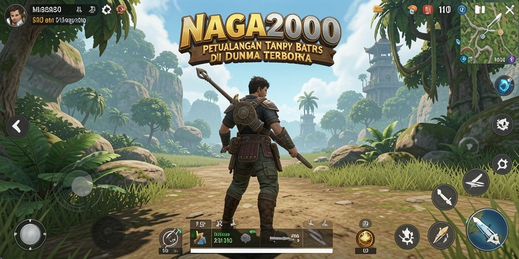 Tampilan gameplay NAGA2000 yang menarik dengan dunia terbuka yang luas.