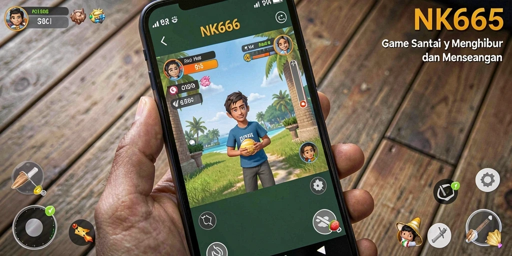 Tampilan gameplay NK666 yang ceria dan penuh warna.