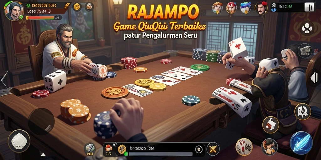 Tampilan gameplay seru dari RAJAMPO dengan aksi QiuQiu.