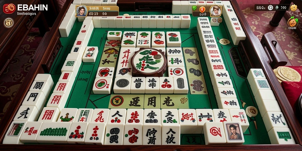Tampilan gameplay seru dari REBAHIN dengan tantangan Mahjong yang menarik.