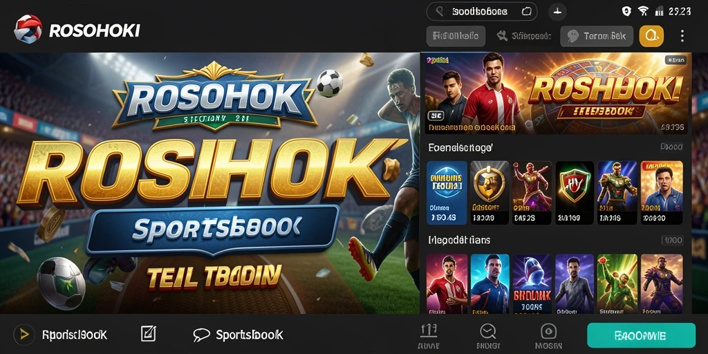 Screenshot gameplay ROSOHOKI yang menampilkan pengalaman Sportsbook yang seru.