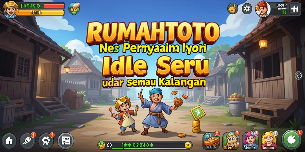 Screenshot gameplay RUMAHTOTO yang menunjukkan pembangunan rumah yang seru.