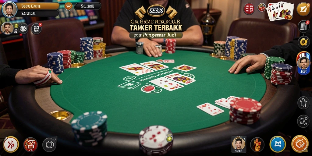 Tampilan gameplay Poker yang menegangkan dan interaktif.