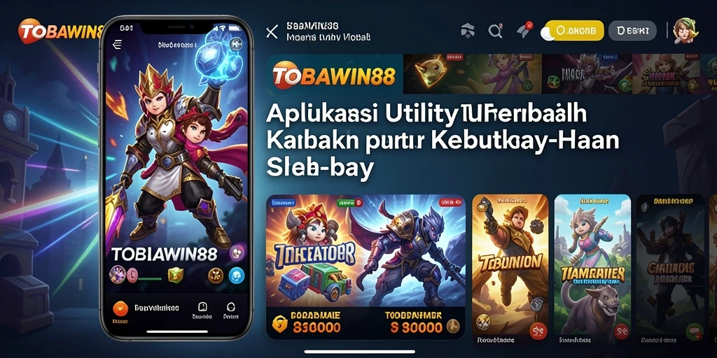 Screenshot utama TOBAWIN88 menampilkan antarmuka aplikasi Utility yang fungsional.